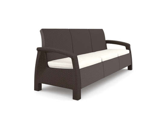 Highlights Premium plastic construction for lasting durability Soft fabric-covered cushions ensure cosy sitting Stylish ergonomic design adds style and comfort Kindly note that the sofa is not water-resistant Perfect for homes, gardens, hotels, and resorts Dimensions Width (cm) 130 Height (cm) 82 Weight (Kg) 16 - Image 3